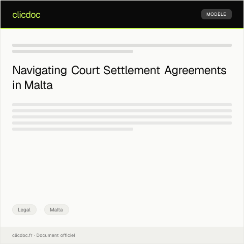 Document preview: Request for Court Settlement Agreement / Talba għall-Ftehim tal-Qorti — Legal, Malta