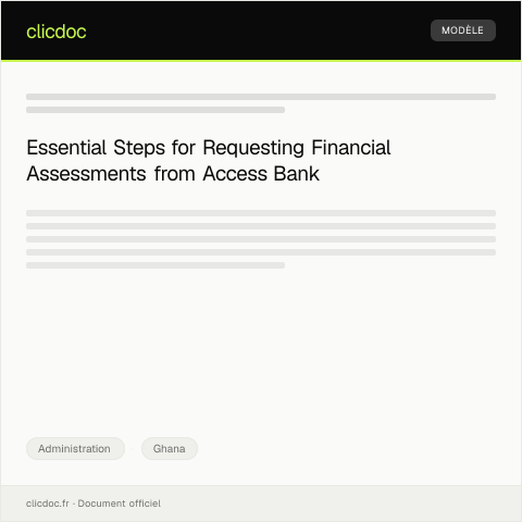 Document preview: Request for Credit Report and Financial Assessment from Access Bank — Administration, Ghana