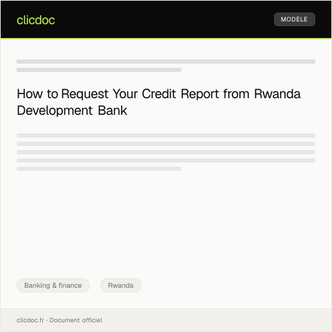 Document preview: Request for Credit Report from Rwanda Development Bank — Banking & finance, Rwanda