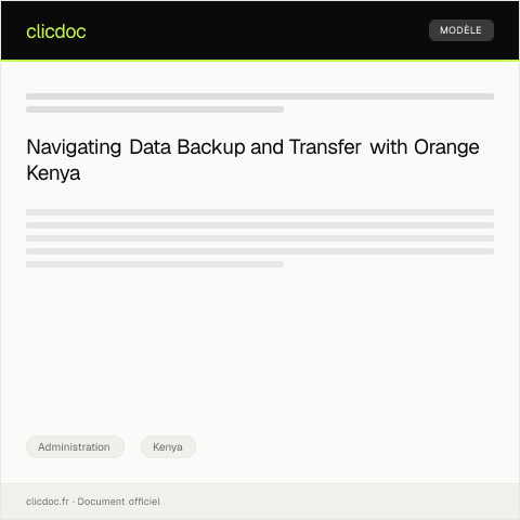 Document preview: Request for Data Backup and Transfer Assistance from Orange Kenya — Administration, Kenya