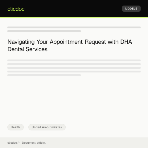 Document preview: Request for Appointment with Dubai Health Authority—Dental Services — Health, United Arab Emirates