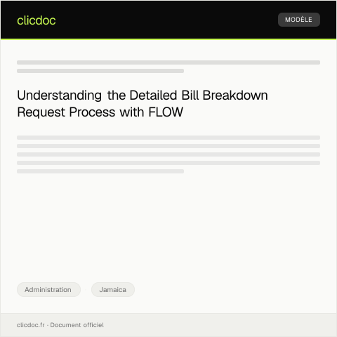 Document preview: Request for Detailed Bill Breakdown from FLOW — Administration, Jamaica