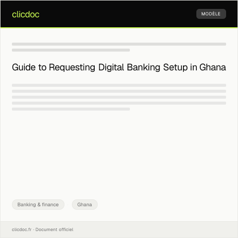 Document preview: Request for Digital Banking Setup — Banking & finance, Ghana