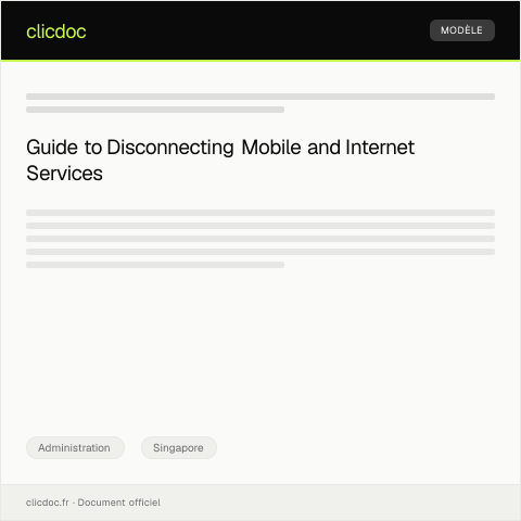 Document preview: Request for Disconnection of Mobile and Internet Services with Singtel or StarHub — Administration, Singapore