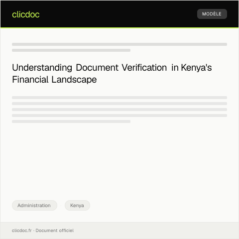 Document preview: Request for Document Verification from a Commercial Bank — Administration, Kenya