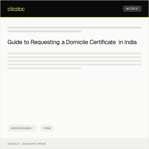 Document preview: Request for Issuance of Domicile Certificate from Local Tehsil Office — Administration, India