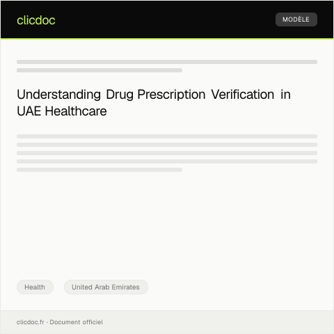 Document preview: Request for Drug Prescription Verification — Health, United Arab Emirates