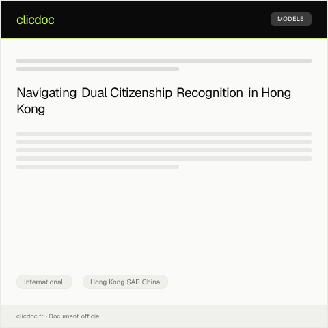 Document preview: Request for Dual Citizenship Recognition from HK Immigration Department — International, Hong Kong SAR China