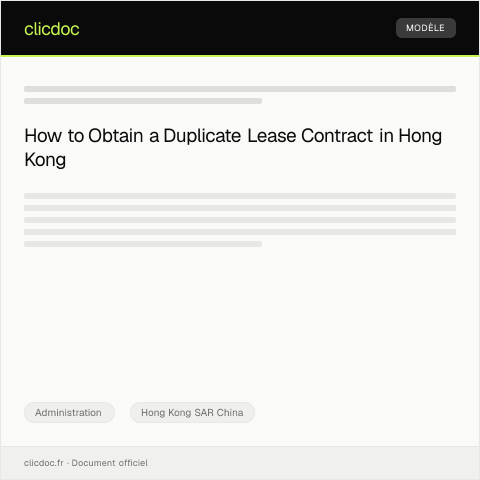 Document preview: Request for Duplicate Copy of Lease Contract from Landlord — Administration, Hong Kong SAR China