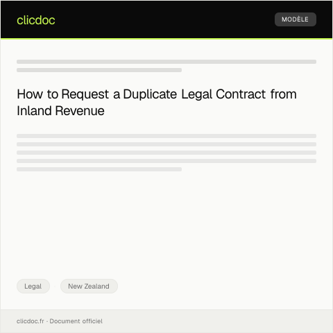 Document preview: Request for Duplicate of Legal Contract — Legal, New Zealand