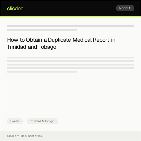 Document preview: Request for Duplicate of Medical Report — Health, Trinidad & Tobago
