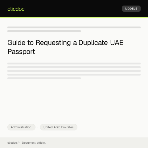 Document preview: Request for Duplicate UAE Passport from Dubai General Directorate of Residency and Foreigners Affairs — Administration, United Arab Emirates