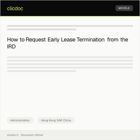 Document preview: Request for Early Lease Termination Due to Unforeseen Circumstances — Administration, Hong Kong SAR China