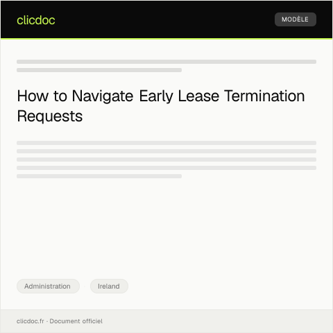 Document preview: Request for Early Lease Termination Due to Personal Circumstances — Administration, Ireland