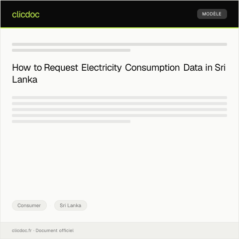 Document preview: Request for Electricity Consumption Data — Consumer, Sri Lanka