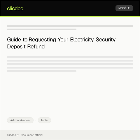 Document preview: Request for Refund of Security Deposit for Electricity Connection in Kolkata — Administration, India