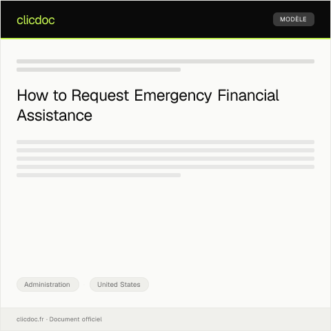 Document preview: Request for Emergency Financial Assistance from Local Agency — Administration, United States