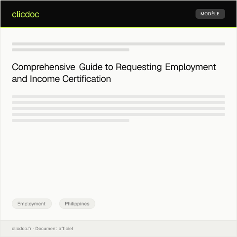 Document preview: Request for Certification of Employment and Income from Employer — Employment, Philippines