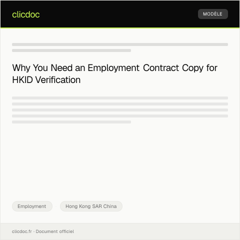 Document preview: Request for Employment Contract Copy for HKID Verification — Employment, Hong Kong SAR China