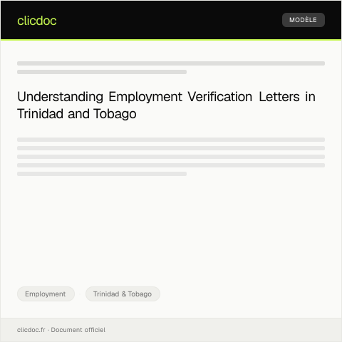 Document preview: Request for Employment Verification Letter — Employment, Trinidad & Tobago