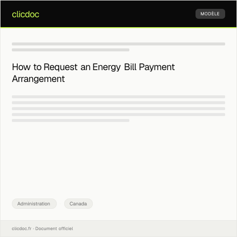Document preview: Request for Energy Bill Payment Arrangement — Administration, Canada