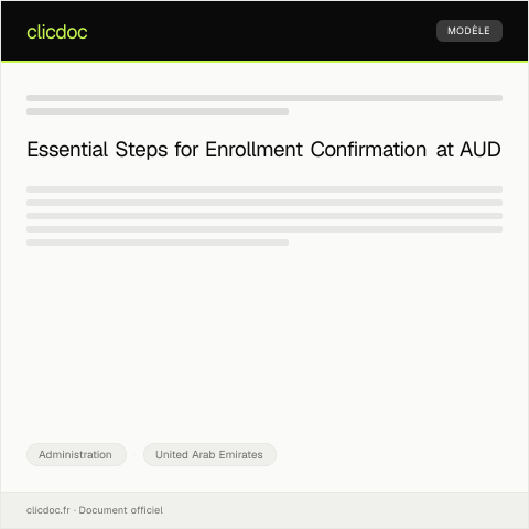 Document preview: Request for Enrollment Confirmation at American University of Dubai — Administration, United Arab Emirates