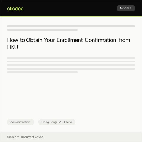 Document preview: Request for Enrollment Confirmation from Hong Kong University Admissions Office — Administration, Hong Kong SAR China
