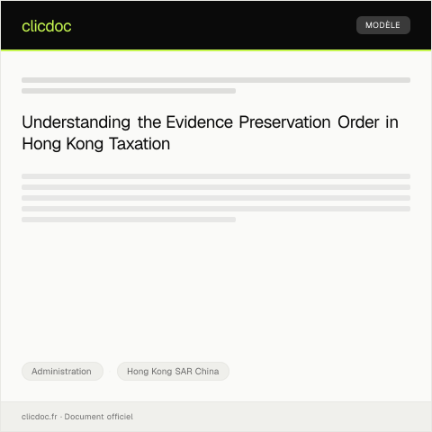 Document preview: Request for Evidence Preservation Order from Judiciary — Administration, Hong Kong SAR China