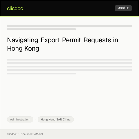 Document preview: Request for Export Permit from Trade and Industry Department — Administration, Hong Kong SAR China