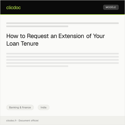 Document preview: Request for Extension of Loan Tenure — Banking & finance, India