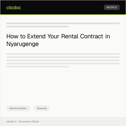 Document preview: Request for Extension of Rental Contract for Household at Nyarugenge — Administration, Rwanda