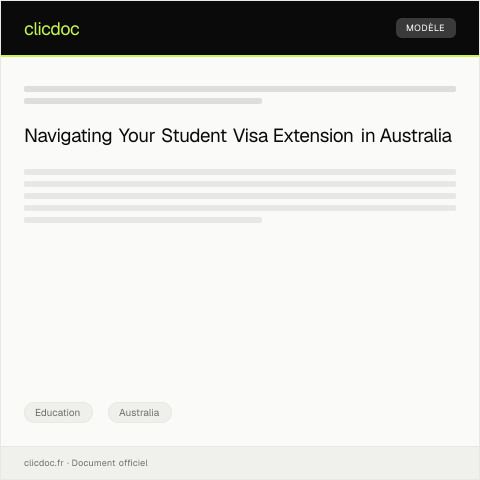 Document preview: Request for Extension of Student Visa — Education, Australia