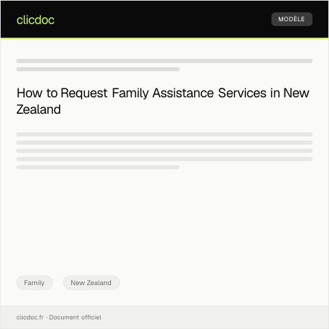 Document preview: Request for information about Family Assistance services — Family, New Zealand