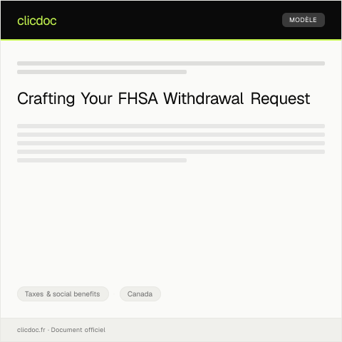 Document preview: Request to Make a Qualifying Withdrawal from FHSA — Taxes & social benefits, Canada