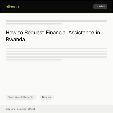 Document preview: Request for Financial Assistance — Taxes & social benefits, Rwanda