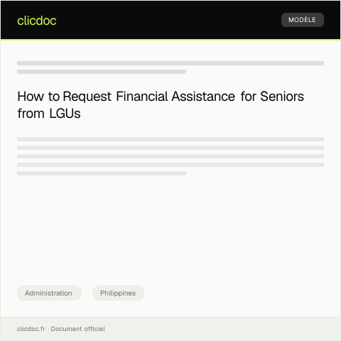 Document preview: Request for Financial Assistance for Senior Citizens from LGU — Administration, Philippines