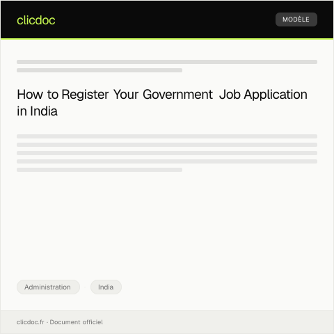 Document preview: Request for Government Job Application Registration — Administration, India