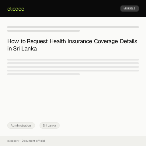 Document preview: Request for Health Insurance Coverage Details — Administration, Sri Lanka
