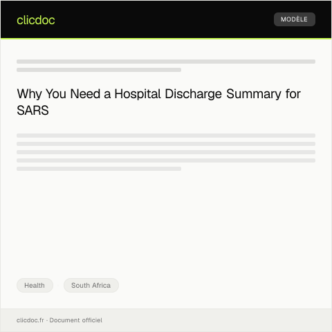 Document preview: Request for Hospital Discharge Summary — Health, South Africa