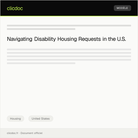 Document preview: Request for Accommodation for Disability in Housing — Housing, United States