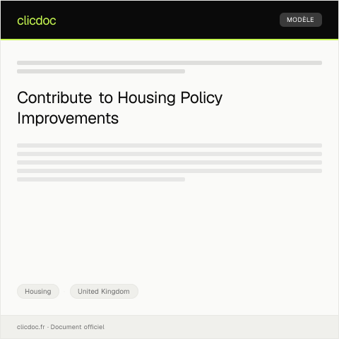Document preview: Request for Housing Policy Feedback — Housing, United Kingdom