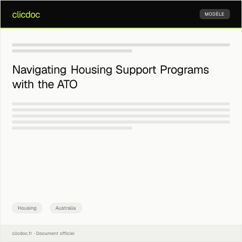 Document preview: Request for Information on Housing Support Programs — Housing, Australia