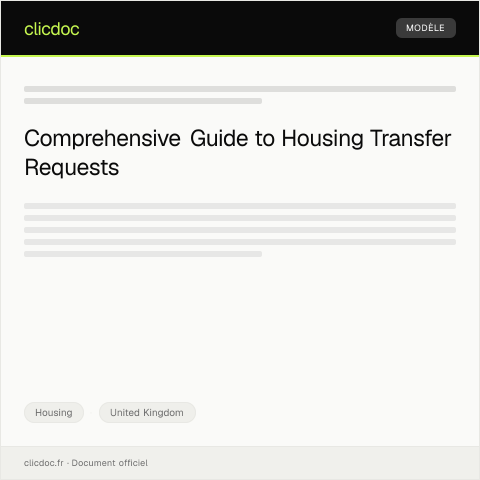 Document preview: Request for Housing Transfer — Housing, United Kingdom