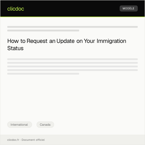 Document preview: Request for Immigration Status Update — International, Canada