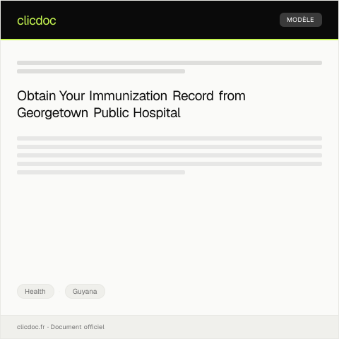 Document preview: Request for Immunization Record from Georgetown Public Hospital — Health, Guyana