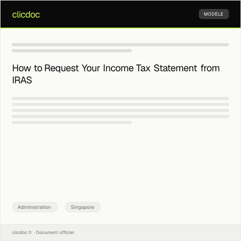Document preview: Request for Income Tax Statement for Tax Filing from IRAS — Administration, Singapore