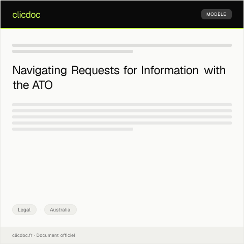Document preview: Request for Information under the Administrative Decisions (Judicial Review) Act 1977 — Legal, Australia
