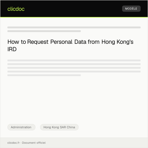 Document preview: Request for Information under the Personal Data (Privacy) Ordinance — Administration, Hong Kong SAR China