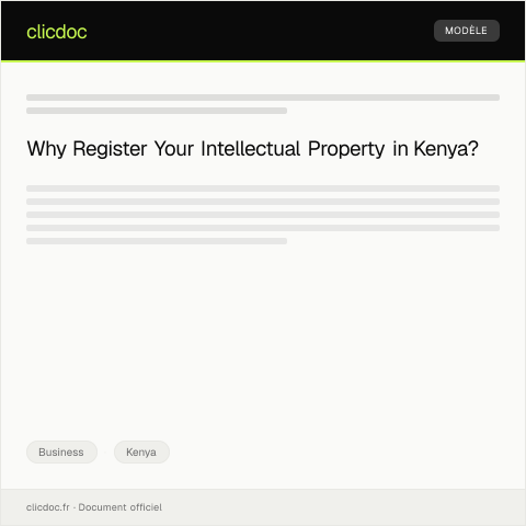 Document preview: Request for Intellectual Property Registration (Form IPR-KE037) — Business, Kenya