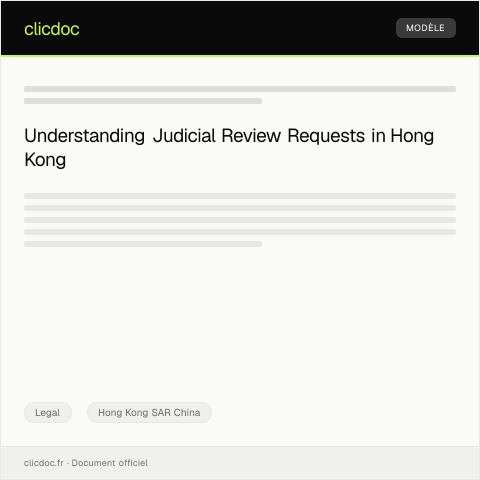 Document preview: Request for Judicial Review 司法覆核申請 — Legal, Hong Kong SAR China